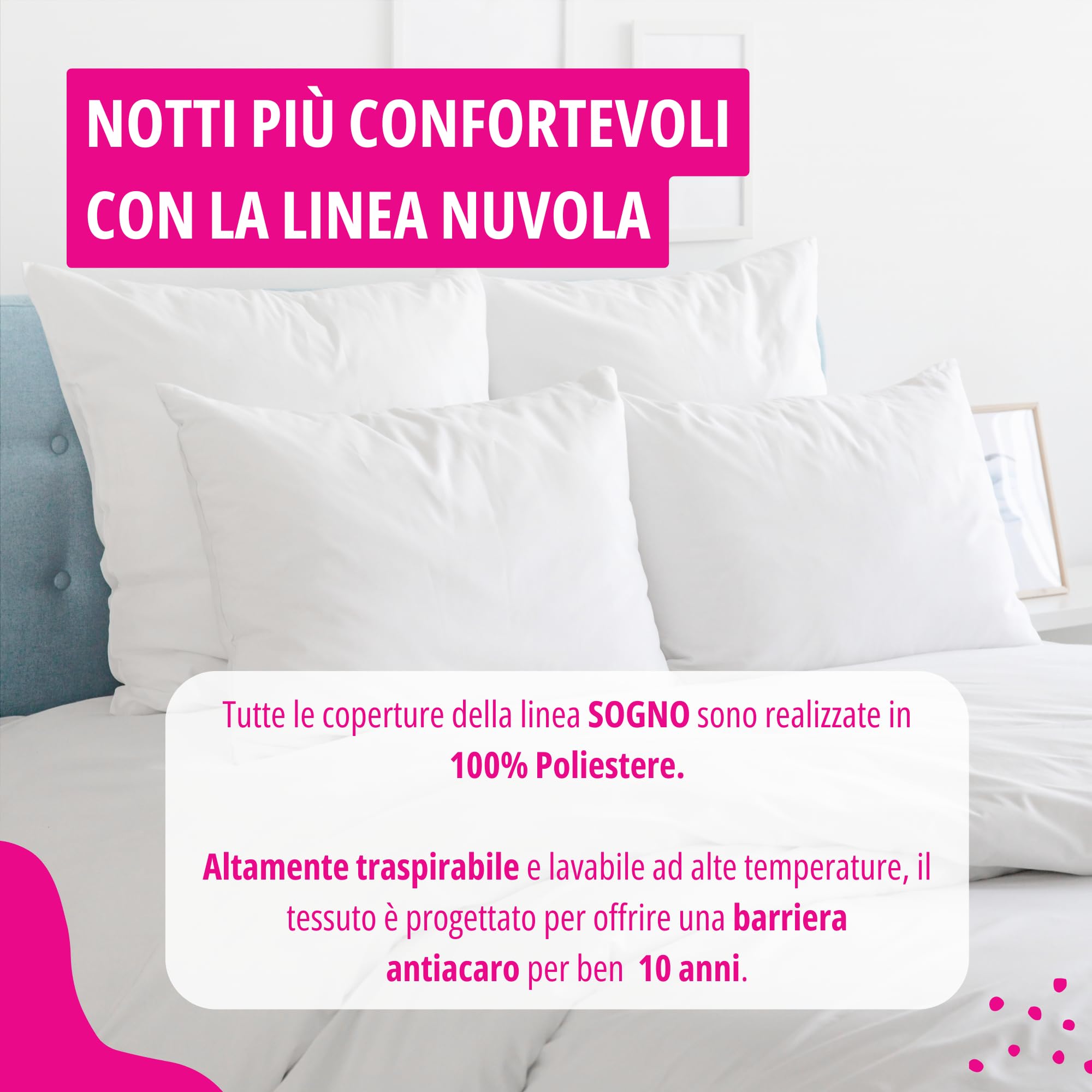 Allergosystem Set Coprimaterasso Antiacaro Singolo con Cerniera 80x190cm e Copriscuscino Letto 50x80cm - Dispositivo Medico Antiacaro e Anallergico MADE IN ITALY - Linea Sogno | Copriscuscino 50x80cm, Dispositivo Medico, Anallergico, Made in Italy, Copri