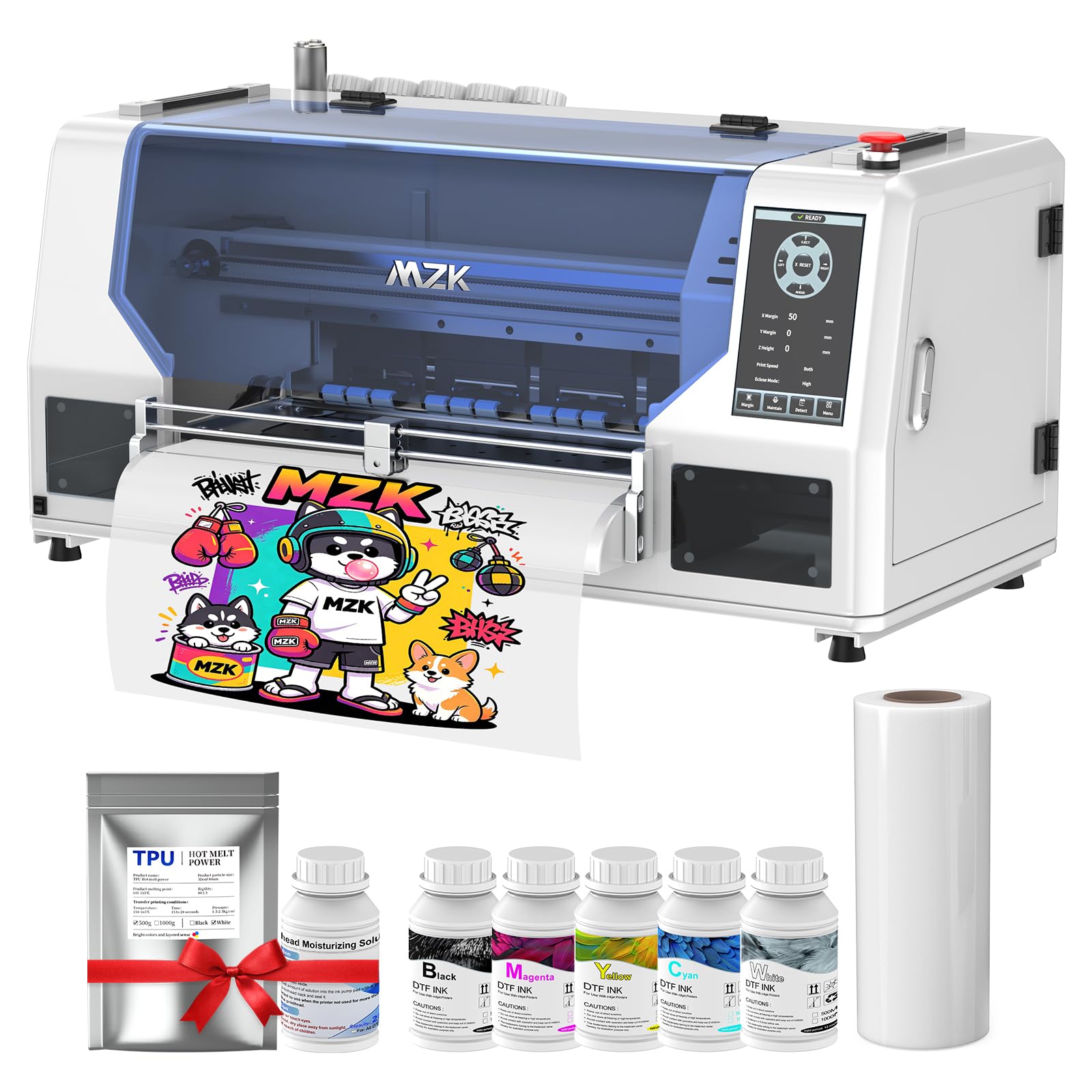 Amazon.com: MZK A3 Plus I1600 Dual Head DTF Printer,Automatic Time