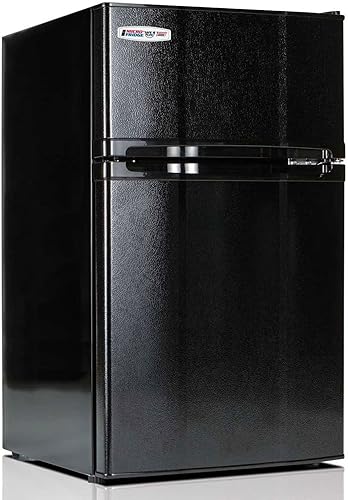 Refrigerador/congelador de 3.1 pies cúbicos, descongelación manual, ESR, negro