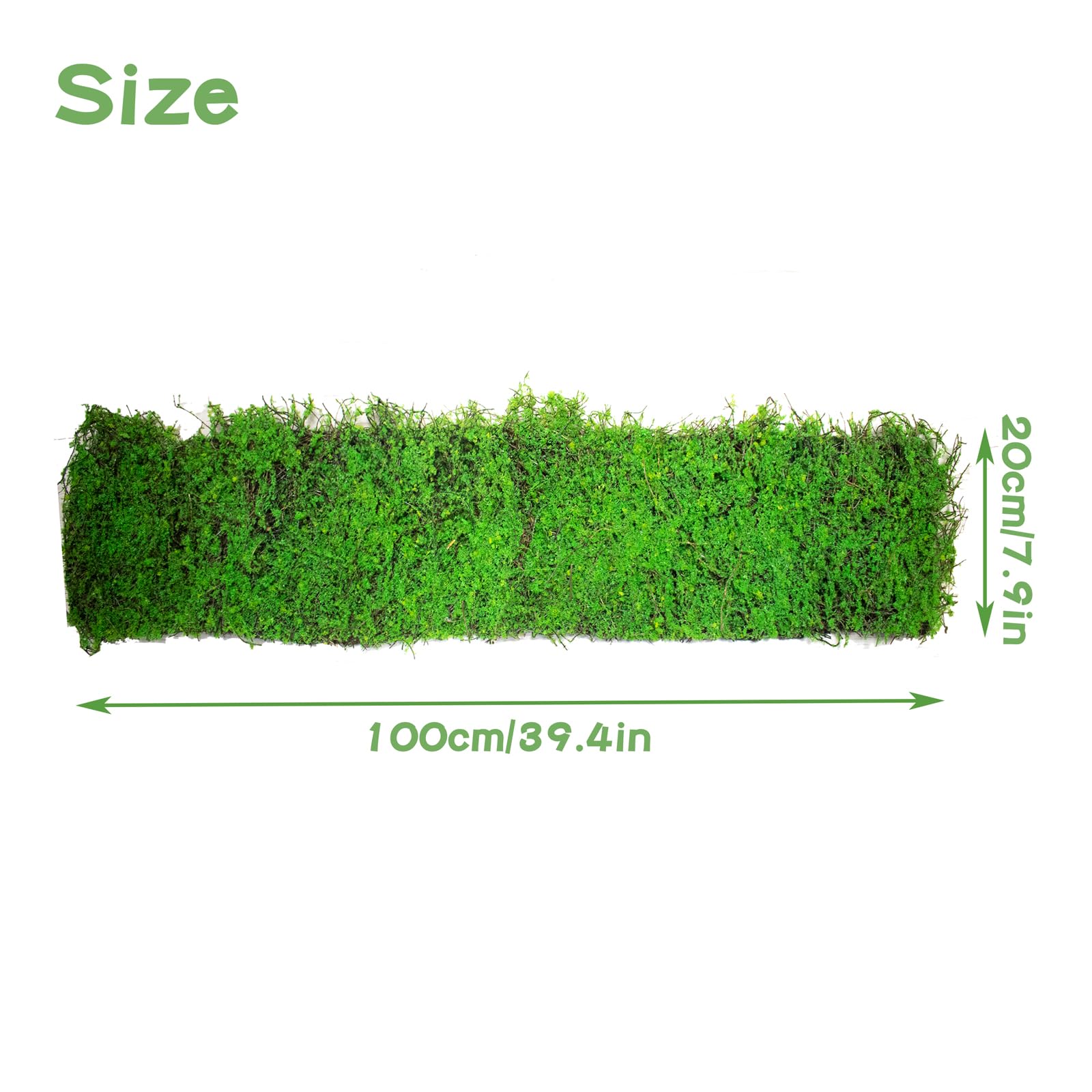 Terrarium Bodengrund Moos für Reptilien 20x100cm Moosmatten Moosplatten Simulation Moos Aquarium Dekoration für Terrarien