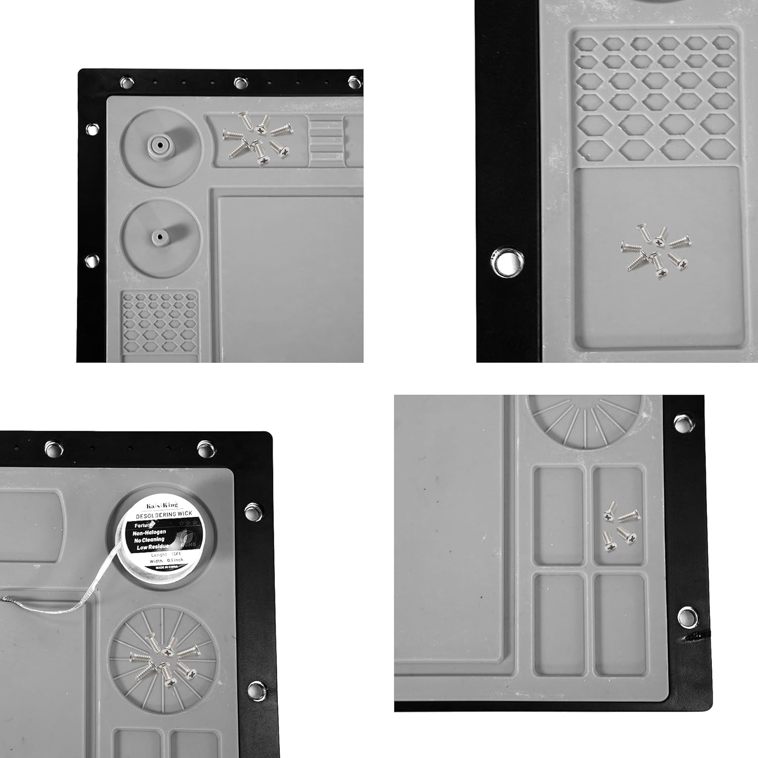 2-in-1 Helping Hands Soldering Kit, Helping Hands Soldering Station with Silicone Soldering Mat, 6 Flexible Metal Arms Third Hand Soldering Tool for Electronic Repair Soldering Assembly Jewelry Crafts