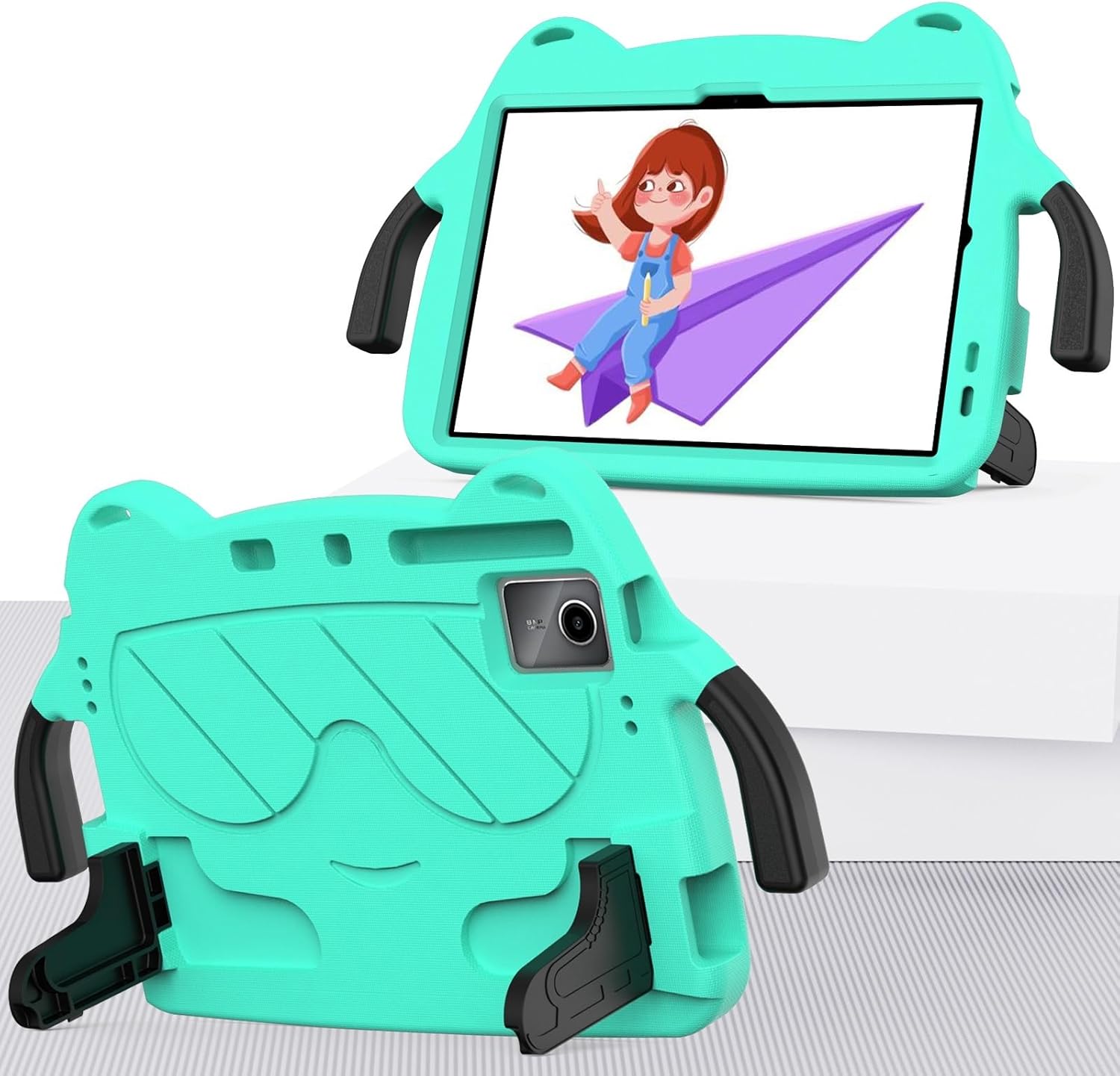 for Lenovo Tab M11 (TB-330FU/330XU) 11" Kids Case,Lightweight EVA+PC Kid Friendly Shockproof Stand Protective Case, with Handle + Shoulder Strap,Green