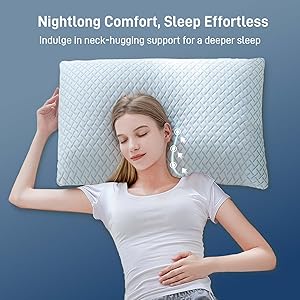 Alkyonos Shredded Memory Foam Cooling Medium Soft Bamboo Viscose Pillows King Set of 2, Adjustable Hypoallergenic Hotel Quality Pillows for Back, Stomach and Side Sleeper, Oeko-TEX Certified