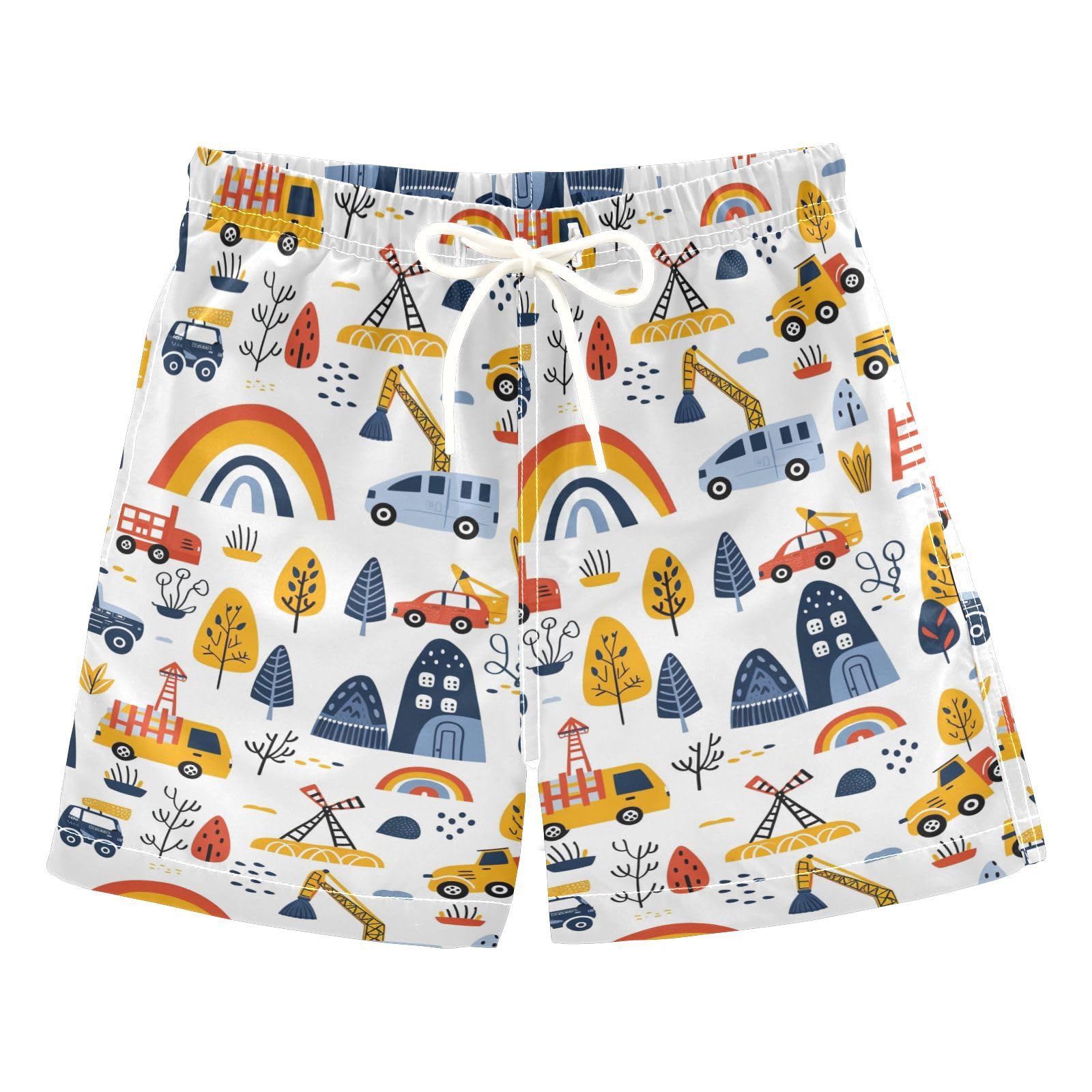 senya Cartoon Excavator Z Boys Swim Trunks Toddler Shorts Swimwear Boardshorts Multicoloured