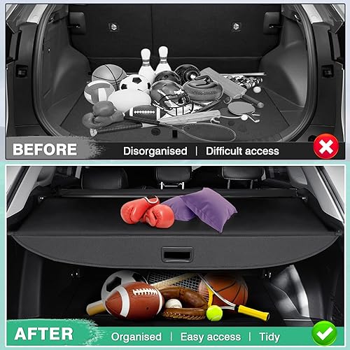 Miniatura 5 de Powerty Cubierta de Carga para VW Volkswagen Tiguan 2018-2024, Accesorios Cubierta de Maletero Retráctil Sombra Protectora de Maletero, Cubierta de