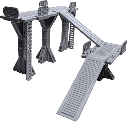 EnderToys Campo de escaramuza industrial de varios niveles, escenario de terreno para Necromunda, equipo de matar, compatible con Sector Mechanicus,