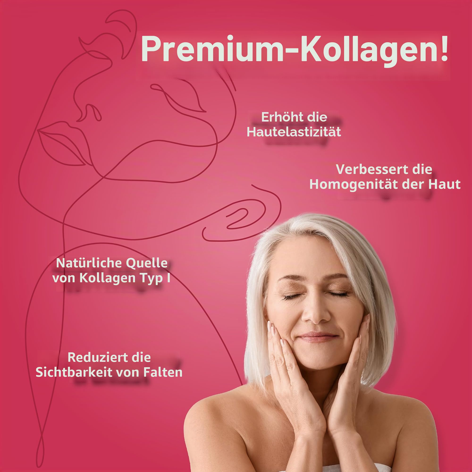 Nature's Finest Collagen SkinCare - Marine Kollagen Pulver Hochdosiert (5000mg) - Kollagen-Präparate mit Vitamin C - Unterstützt Haare, Nägel und Haut - Kollagen zum Trinken
