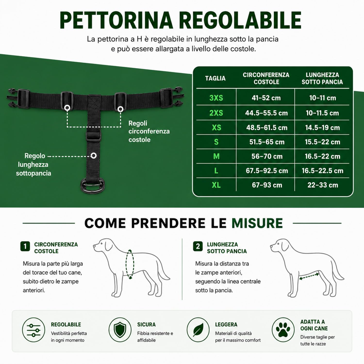 PETTY Pettorina cane ad H con Led Luminosi - Ricaricabili con USB, Imbracatura Anti Tiro Regolabile con Imbottitura Morbida, Traspirante e Chiusura Ermetica (XL, Rosso)
