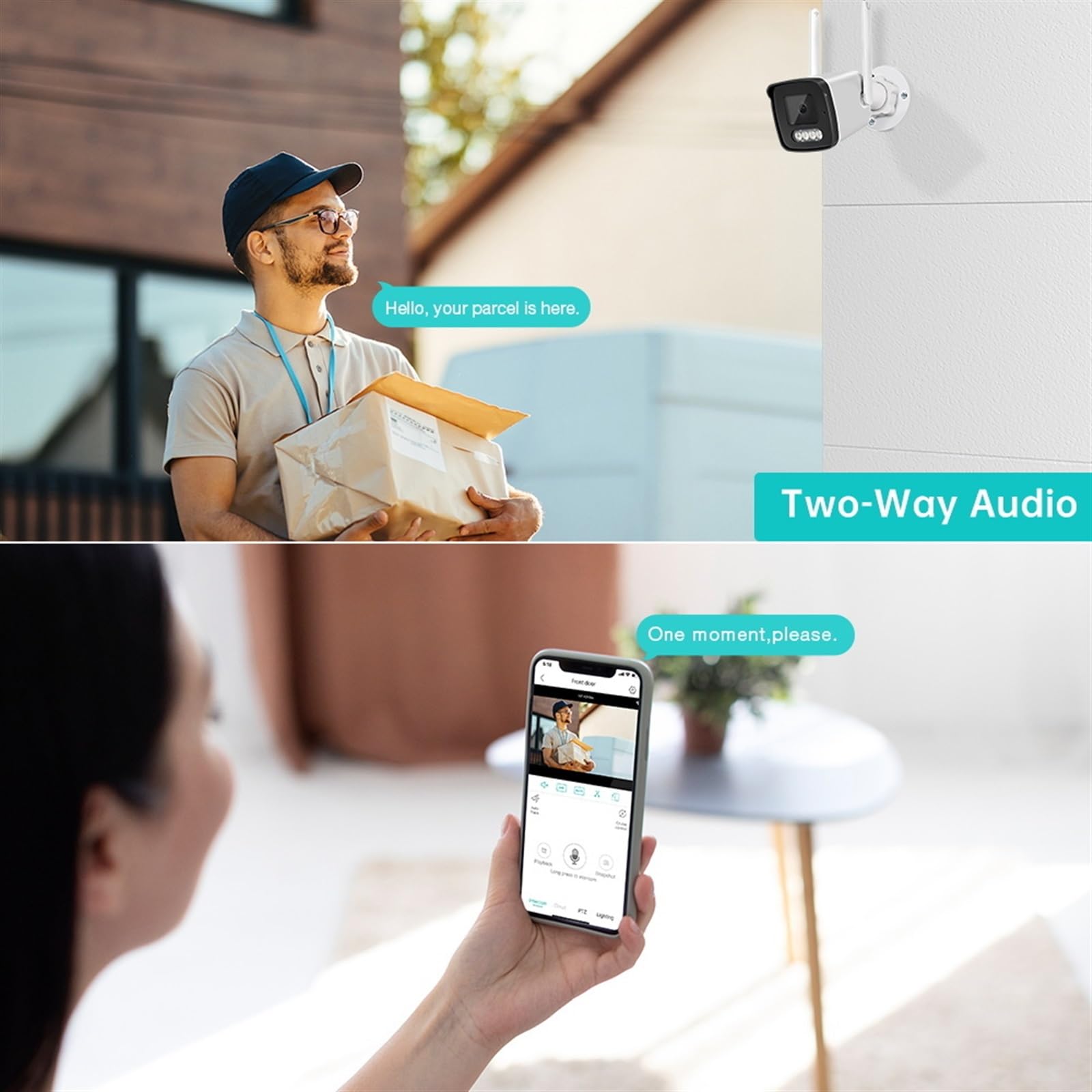 Kamery Monitoringu, 2MP 4MP 8MP 4K 1080P kamera zewnętrzna AI Huaman Detection dwukierunkowa kamera audio IP kolorowa noktowizor CCTV kamera typu Bullet(2MP Add 128GB Card)