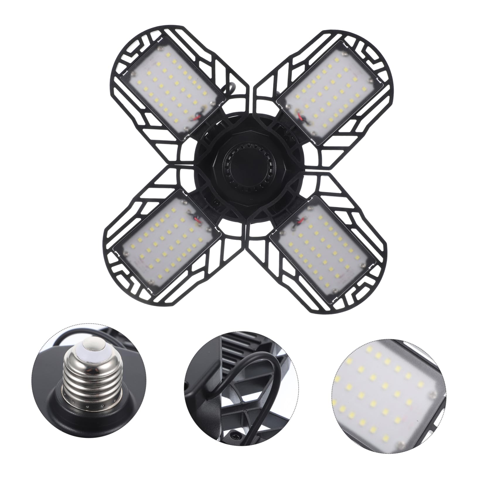 Workshop Folding Light 60W LED Garage 4 Adjustable Bulbs AC85-226V IP65 — view 3