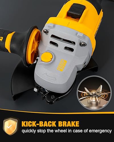 Miniatura 5 de Amoladora angular inalámbrica de 4-12 pulgadas a 5 pulgadas, herramienta de amoladora de batería de 2 x 4.0 AH, amoladora eléctrica sin escobillas