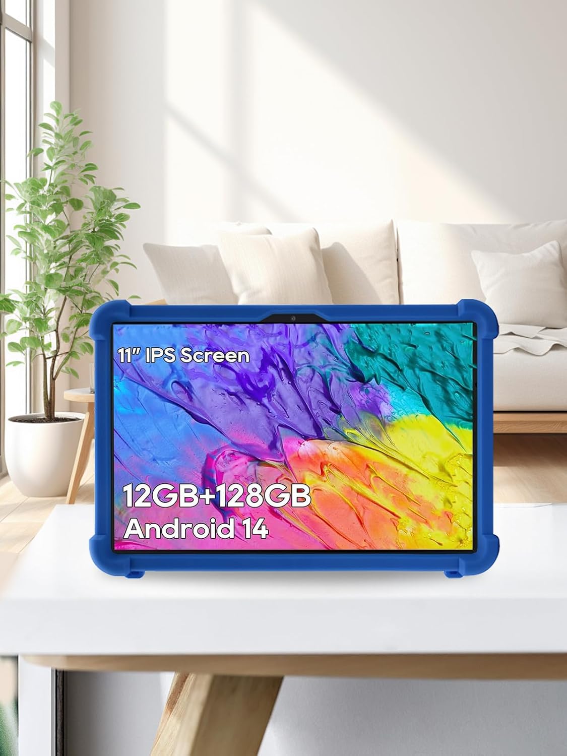 for Callsky-Tab Ctab 11 Tablet 11 inch Android 14 Tablet Case,BOVUGAC Soft Silicone with Capacitive Pen,Heat Dissipation Design Adjustable Stand Shockproof Kids Friendly(Blue)