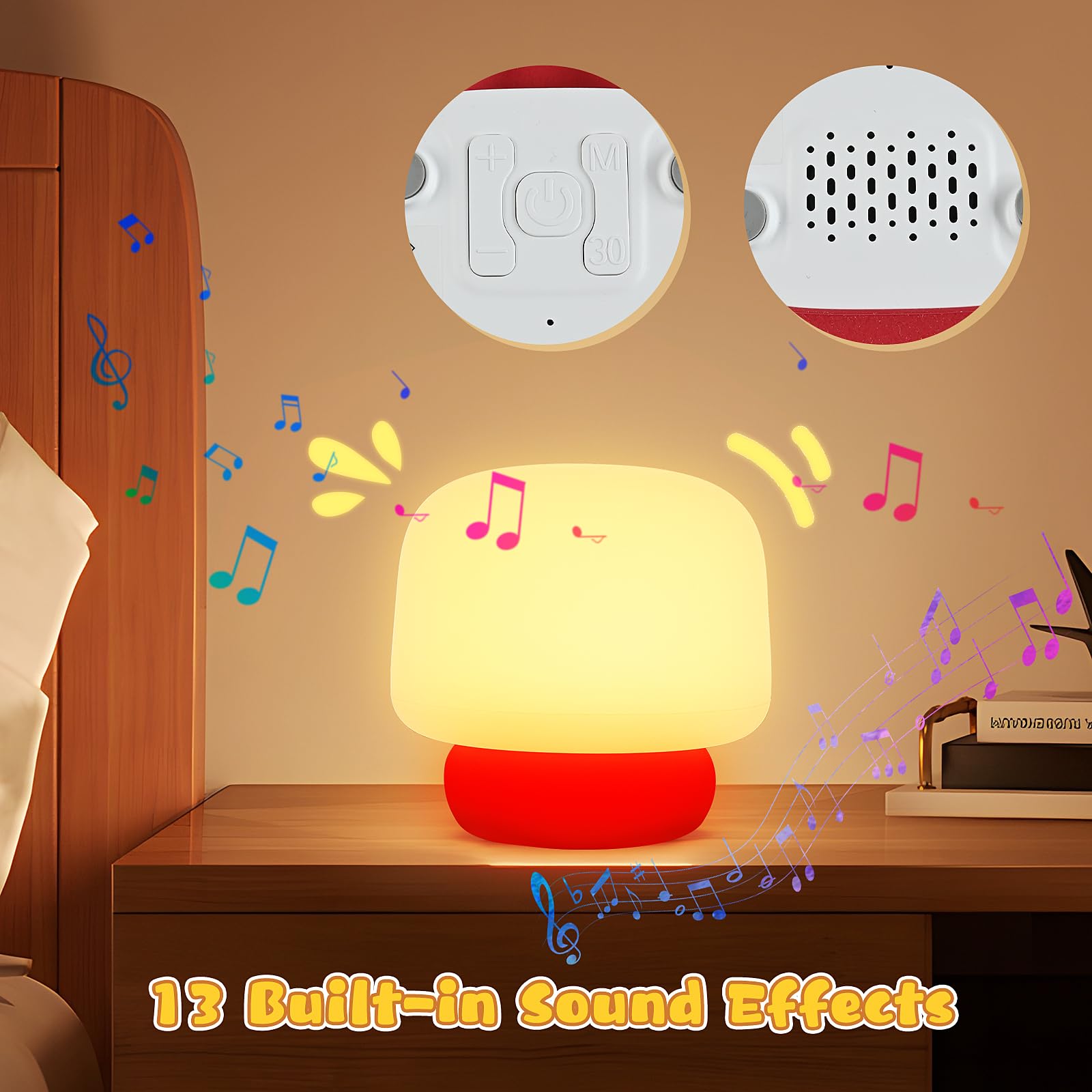 Lampada notturna per bambini, luce notturna a forma di fungo, timer dimmerabile, ricarica USB, decorazione per la camera da letto dei bambini | Leroy Merlin
