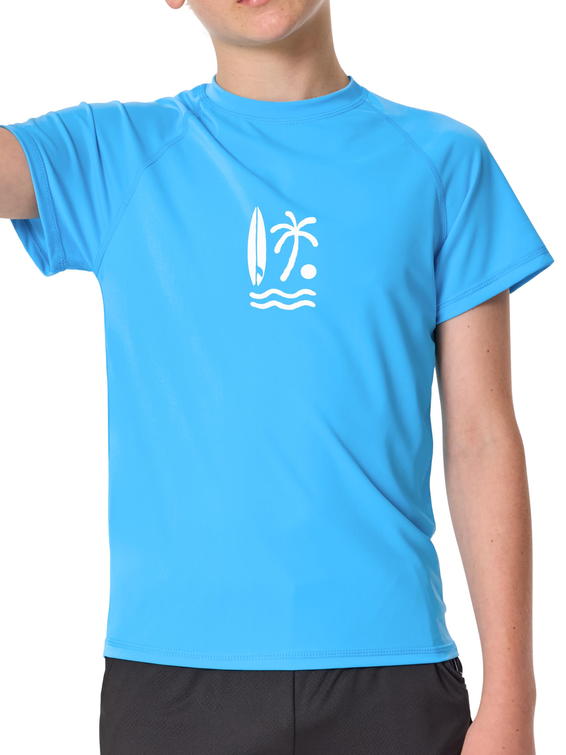 IHU Kinder UV Shirt UPF 50+ Jungen Badeshirt Schwimmshirt | UV-Schutz, Weich Und Bequem, Schnelltrocknend, Leicht Und Atmungsaktiv, Ideal Für Outdoor- Und Wasseraktivitäten