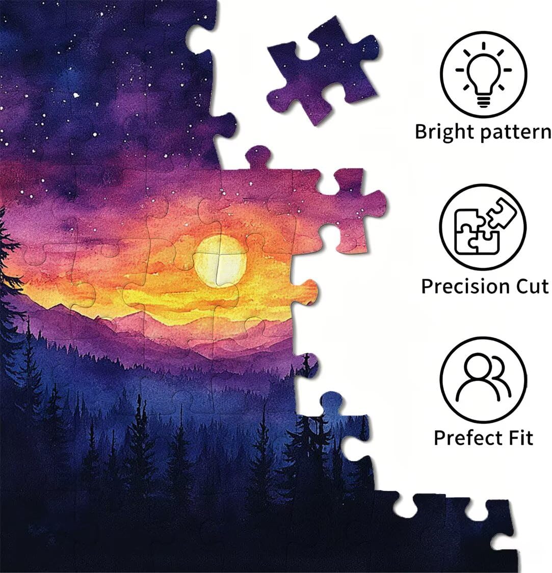 Puzzle 1500 Pezzi astratto Puzzle Legno Sole calante, n-37