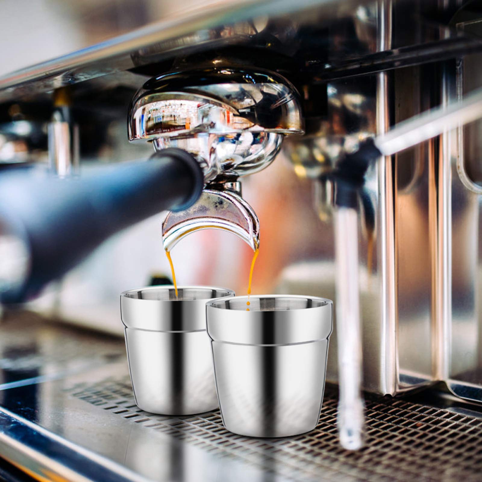 Set 8 Tazze Acciaio Inox Doppia Parete Hivexagon - 300 Ml, Infrangibili - Foto 11