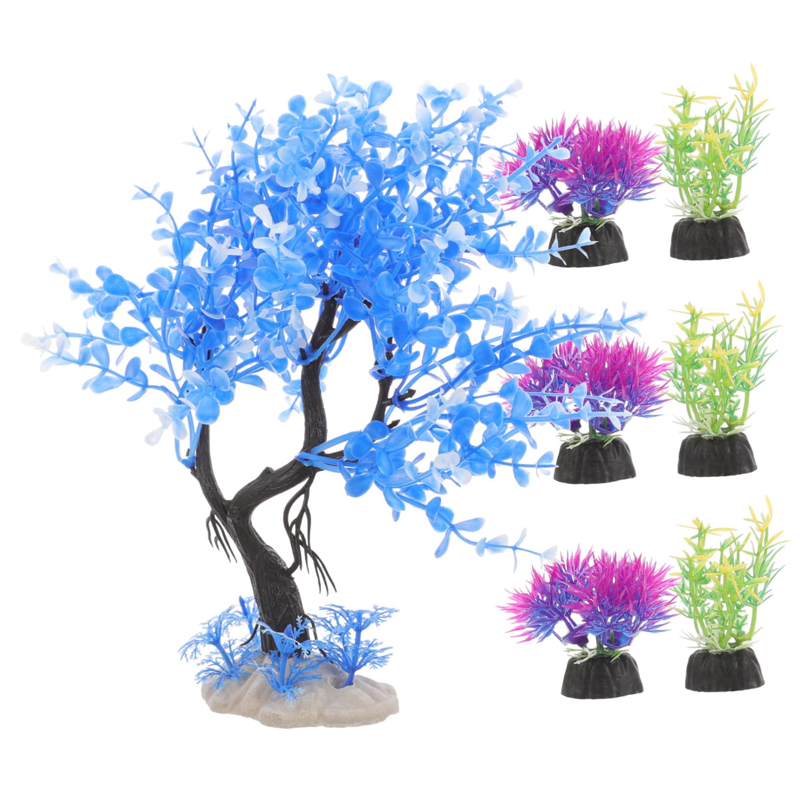 Alipis 5 Set Decorazione Simulata Di Acquatica Fake Plants Aquarium Aqua Pianta Piante Artificiali Uv Accessori Per Acquari Per Acquario Piante Per Acquari in Plastica 7 Pezzi*5