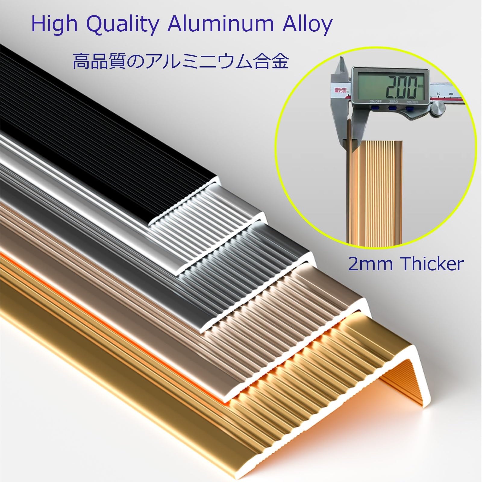 LIYI929GP Tira De Transición De Borde De Escalera Antideslizante, Perfil De Borde De Escalera, Protección contra La Intemperie, Escaleras De Aluminio Que Cubren Decoración del BOR, Fácil De Instalar