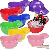 Vista 8 de Tanlade Casco de béisbol de plástico grande de 72 onzas, cuencos de béisbol, cuencos para aperitivos, helado, postre para trabajadores de Rojo
