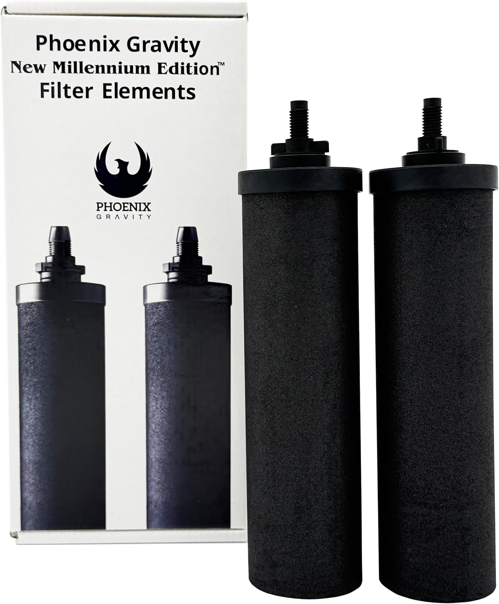 Phoenix Gravity New Millennium Edition Filter Elements (Set of 2) - NMCL Endorsed Replacement in Lieu of Black Berkey Elements BB9-2