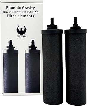 Berkey - Phoenix Gravity New Millennium Edition Filter Elements -NSF 42/372- NMCL Endorsed Replacement in Lieu of Black Berkey Elements BB9-2 Set of 2