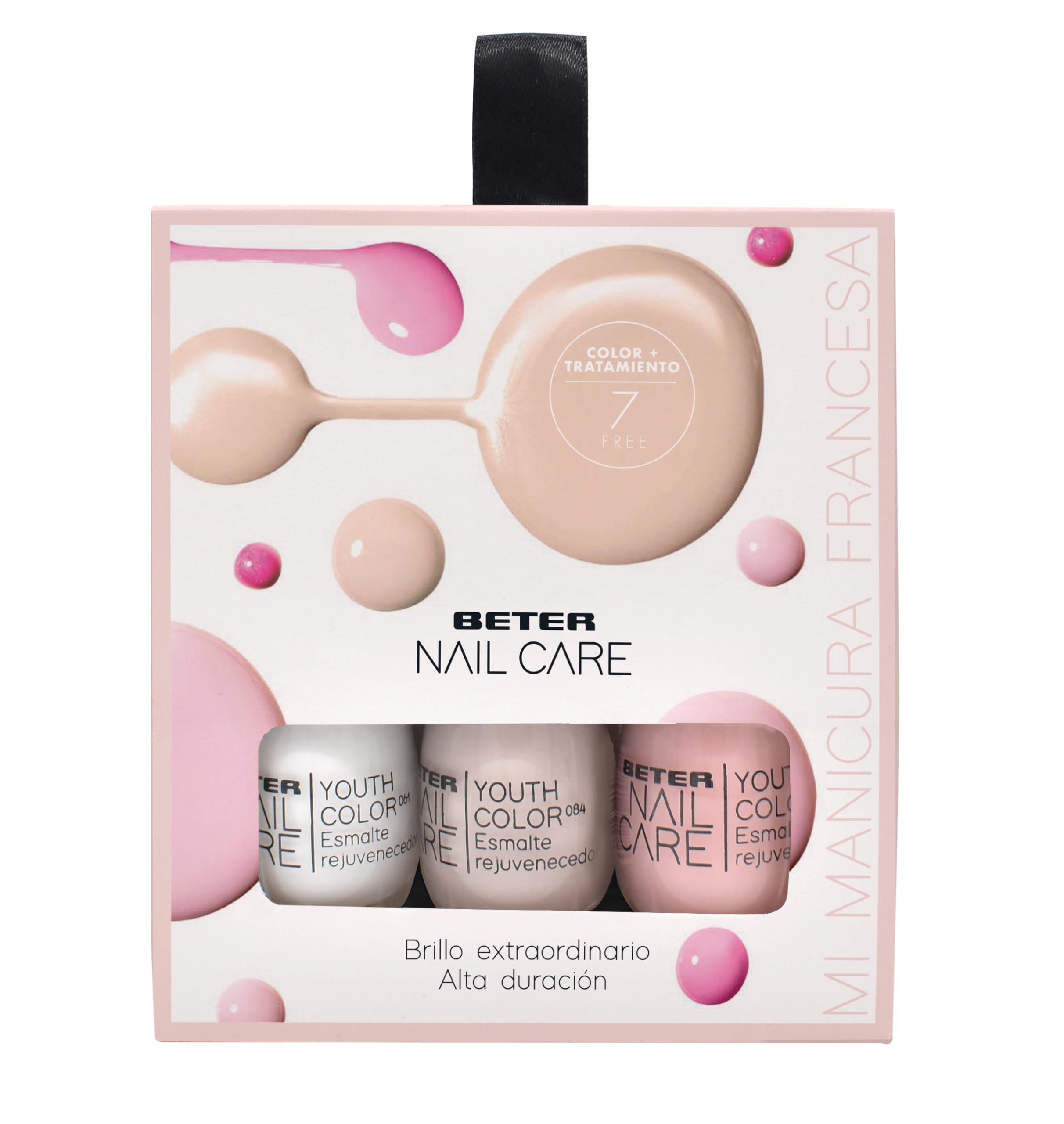 Beter - Pack de 3 Esmaltes Manicura Francesa, Nail Care, Pintauñas, Esmalte de uñas efecto gel, Larga duración y Brillo, Set Manicura Francesa, Colores Claros, Secado Rápido, Vegano, Ideal para Regalo