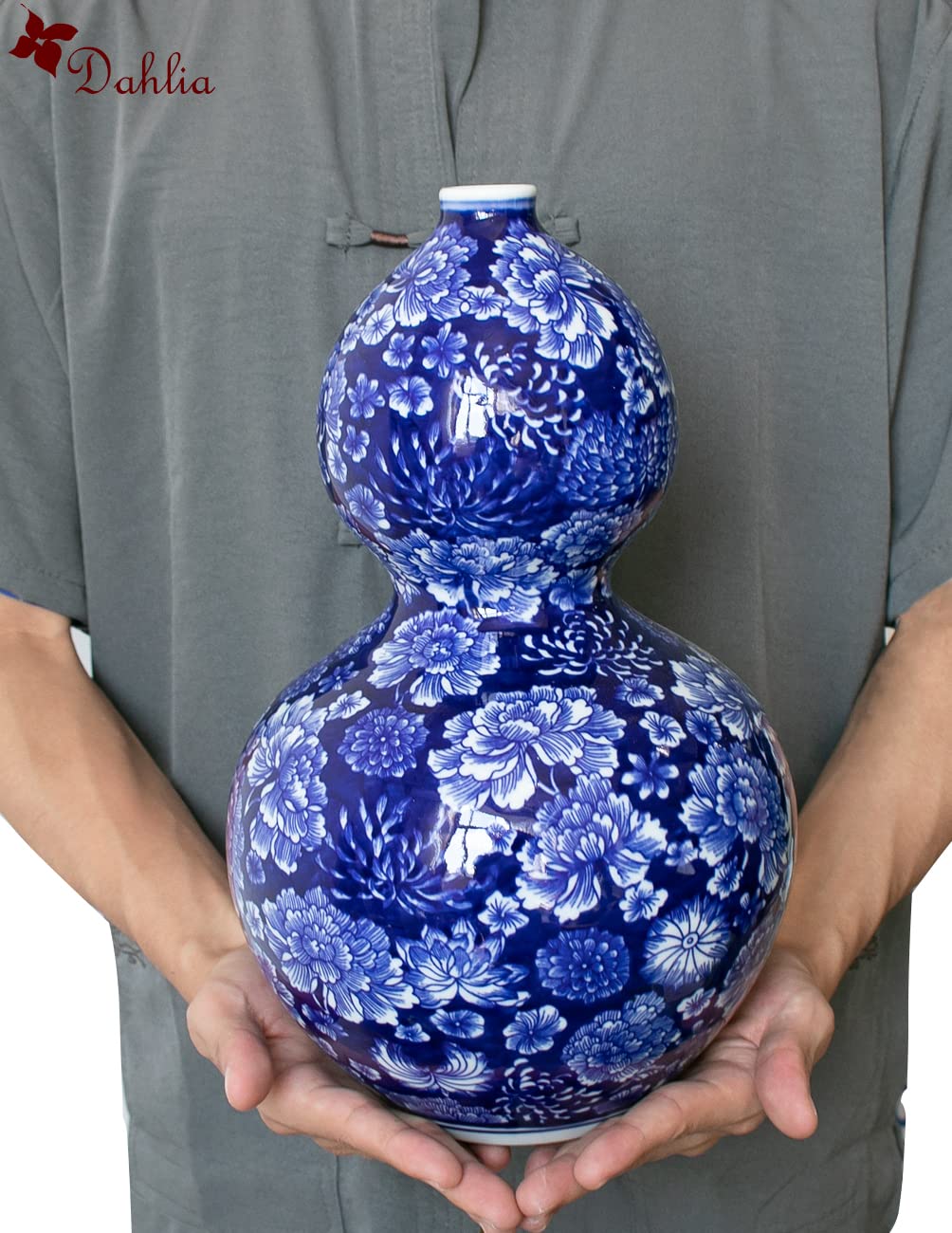 青と白の陶器花瓶 2ハンドル Amazon.co.jp: 青と白の磁器の花瓶 セラミックつぼみ花瓶 古典的