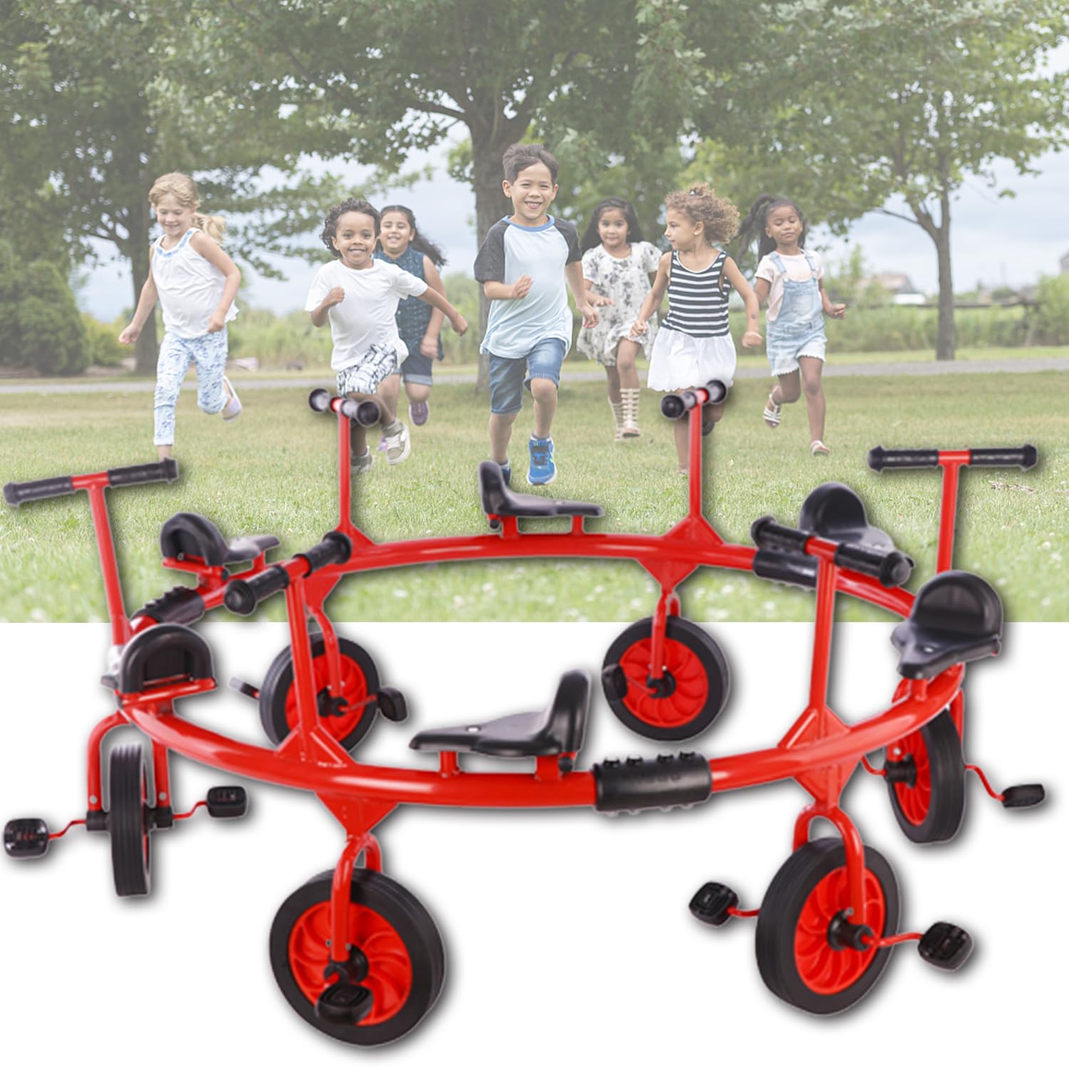 Amazon.co.jp: MOFGOE キッズ6人乗り三輪車、対象年齢3～8歳