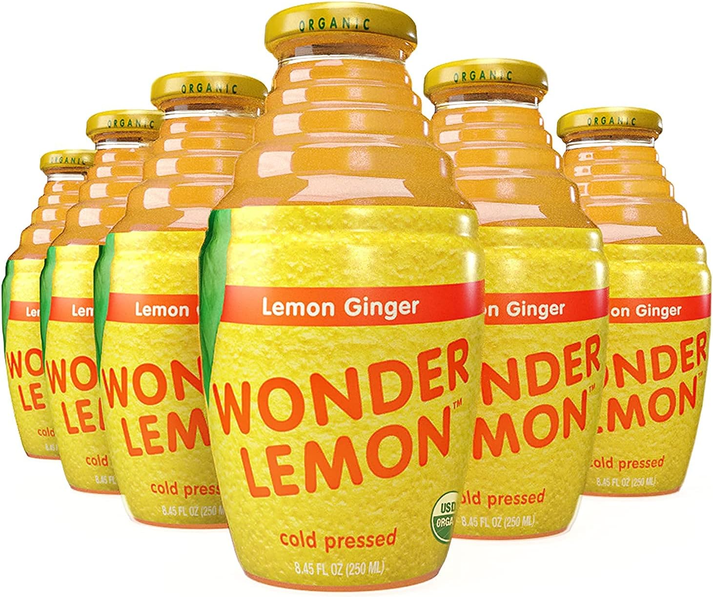 Wonder LemonGinger Juice, 100% Pure Juice, No Water Added, 250ml (6 Pack) | All Natural, Cold Pressed, Zero Added Sugars