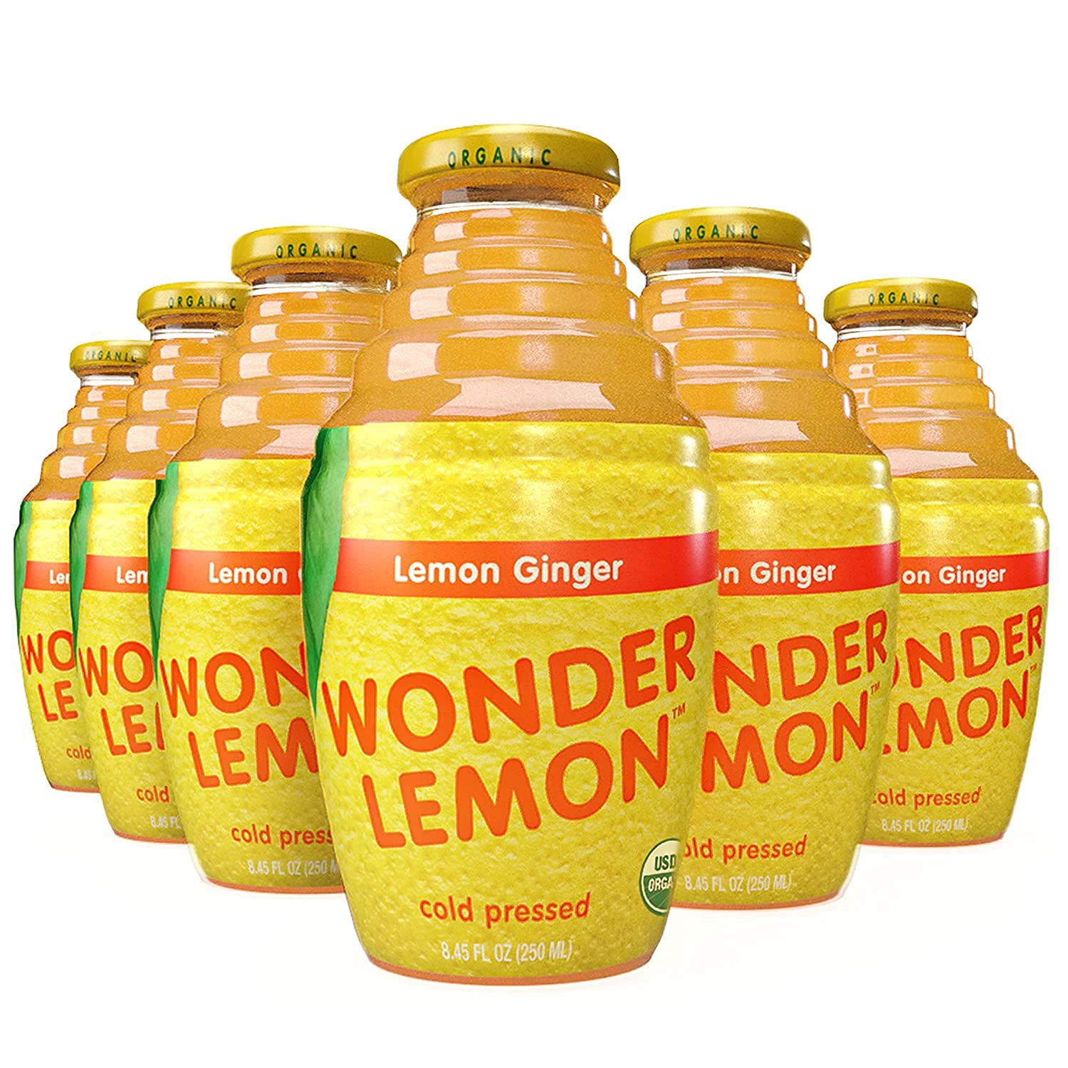 Wonder LemonGinger Juice, 100% Pure Juice, No Water Added, 250ml (6 Pack) | All Natural, Cold Pressed, Zero Added Sugars