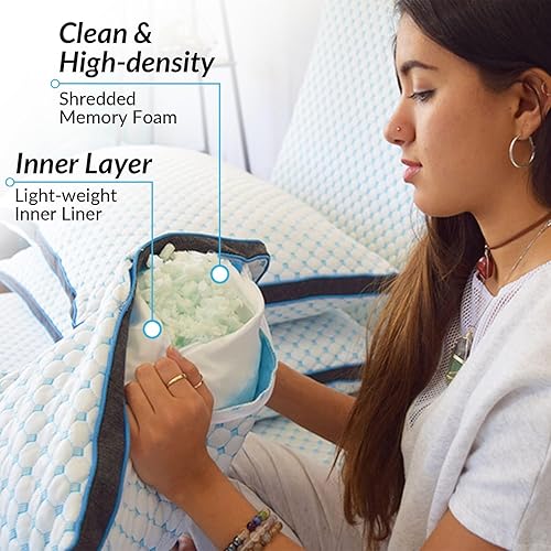 Miniatura 2 de The Coldest Pillow - Relleno ajustable, funda lavable y lo mejor para transpirable y fresco mientras duermes - Premium (Queen)