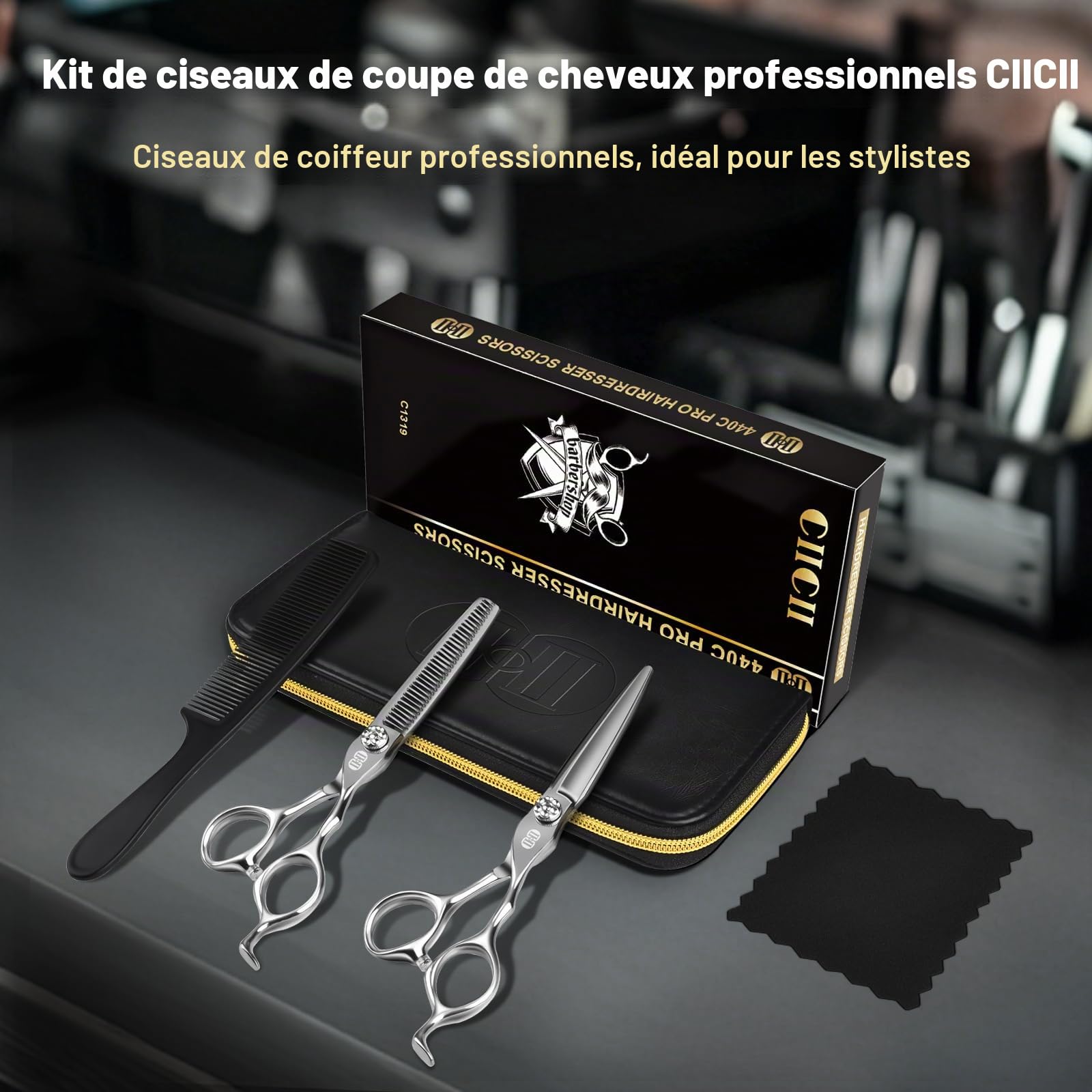Ciseaux Coiffure Professionnel 440C 6,7 Pouces Ciseaux de Coiffure pour Coiffeurs Stylistes