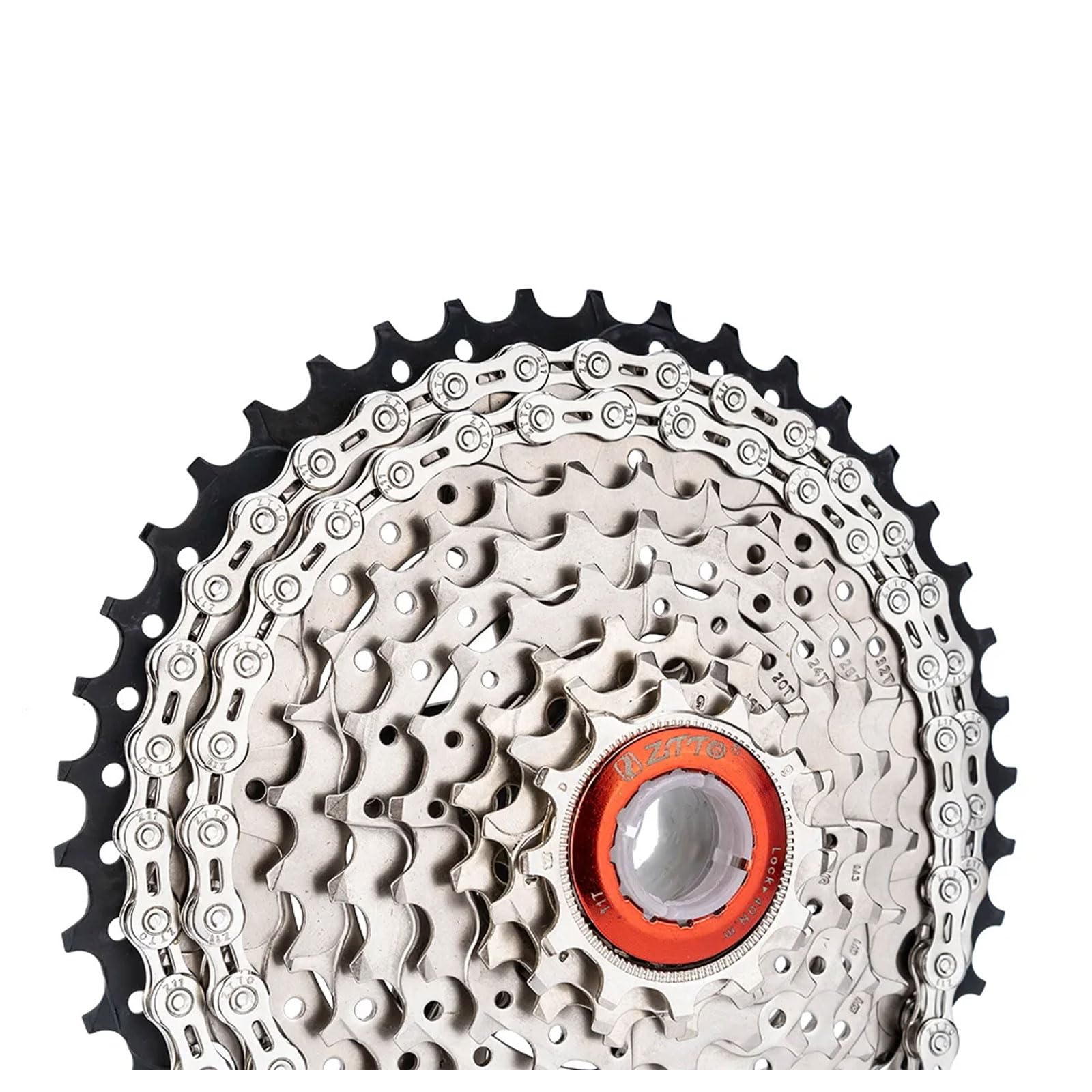 Cadena de Bicicleta, Cadena de Velocidad， Cadenas de Bicicleta, 116 eslabones, diseño semihueco, Cadena de Bicicleta de montaña y Carretera, 8-12 velocidades(Gold,12S)
