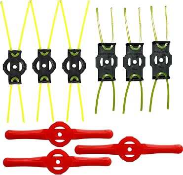 9 Pcs Trimmer Head Blades Replace, Weed Eater Wacker Blades Plastic Replacement, Cutter Accessories for Grass Trimmer Lawn Mowers, Universal Weed Warrior Trimmer Head