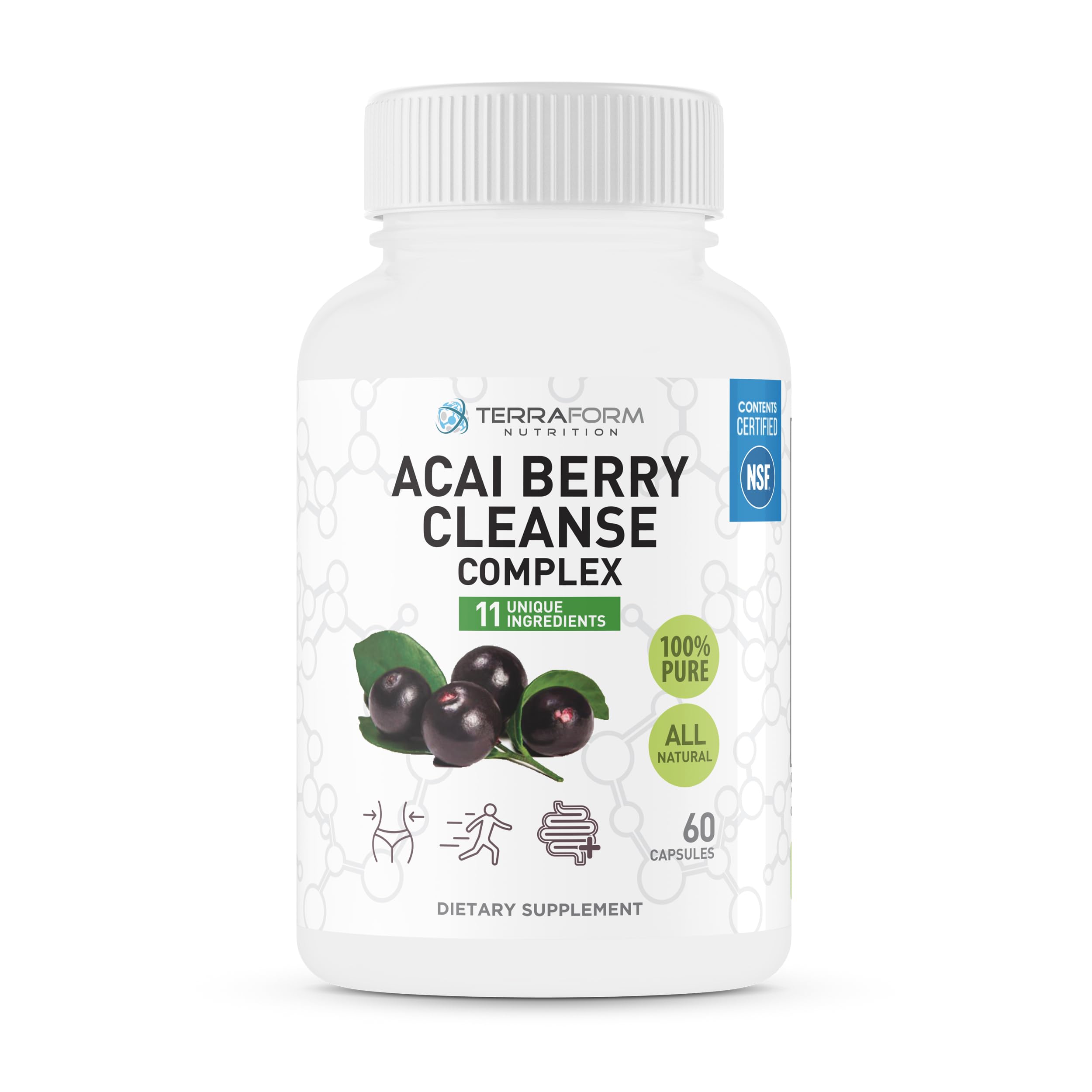 Natural Acai Berry Cleanse – Powerful Antioxidant Cleanse – Liver, Colon & Pancreas Detox Cleanse, Helps Support a Healthy Digestive System - Made in USA – 1 Month Supply