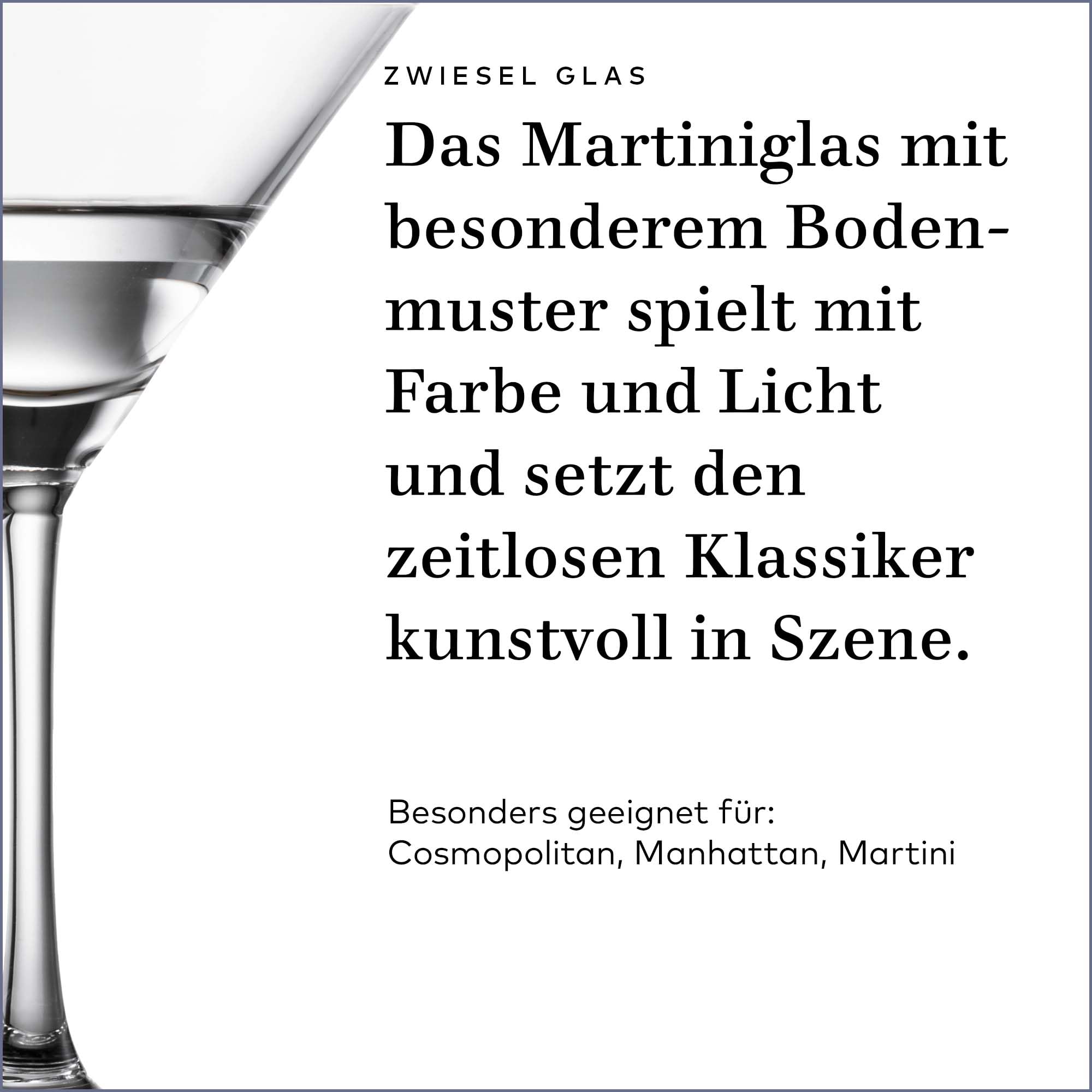Zwiesel Glas Martiniglas Echo (4-er Set), moderne Martini Gläser mit besonderem Bodenmuster, spülmaschinenfeste Tritan-Kristallgläser, Made in Germany (Art-Nr. 123383)