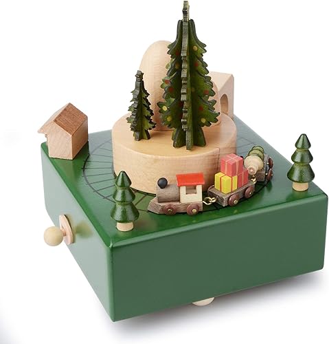 Miniatura 9 de Cajas de Música de Navidad Regalo Caja Musical de Tren de Navidad para Ella, Caja Musical Juguete de Castillo Inteligente Regalo de Cumpleaños para
