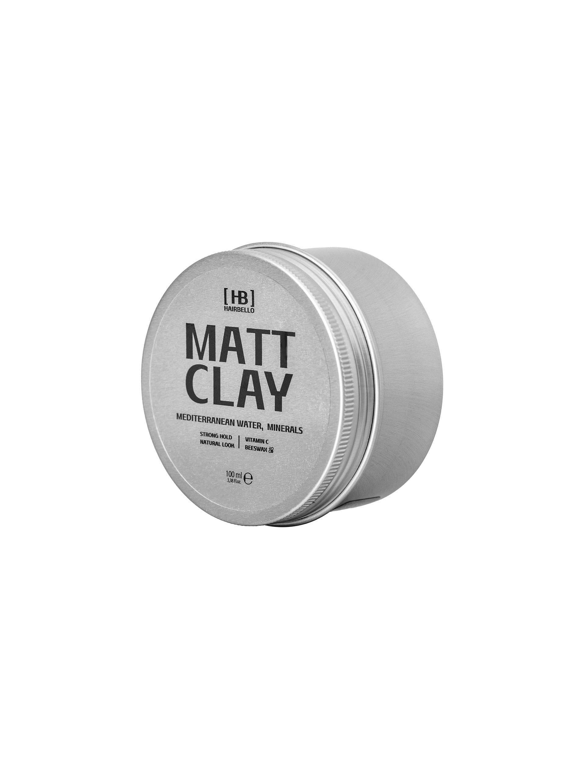HAIRBELLO | MATT CLAY | Argilla Modellante Effetto Opaco con Acqua ricca di oligominerali del Mar Tirreno, Made in Italy
