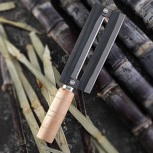 Miniatura 5 de Cuchillo pelador de caña de azúcar, pelador de verduras giratorio de alta calidad, acero de alto carbono, cortador de pelado de caña de azúcar con