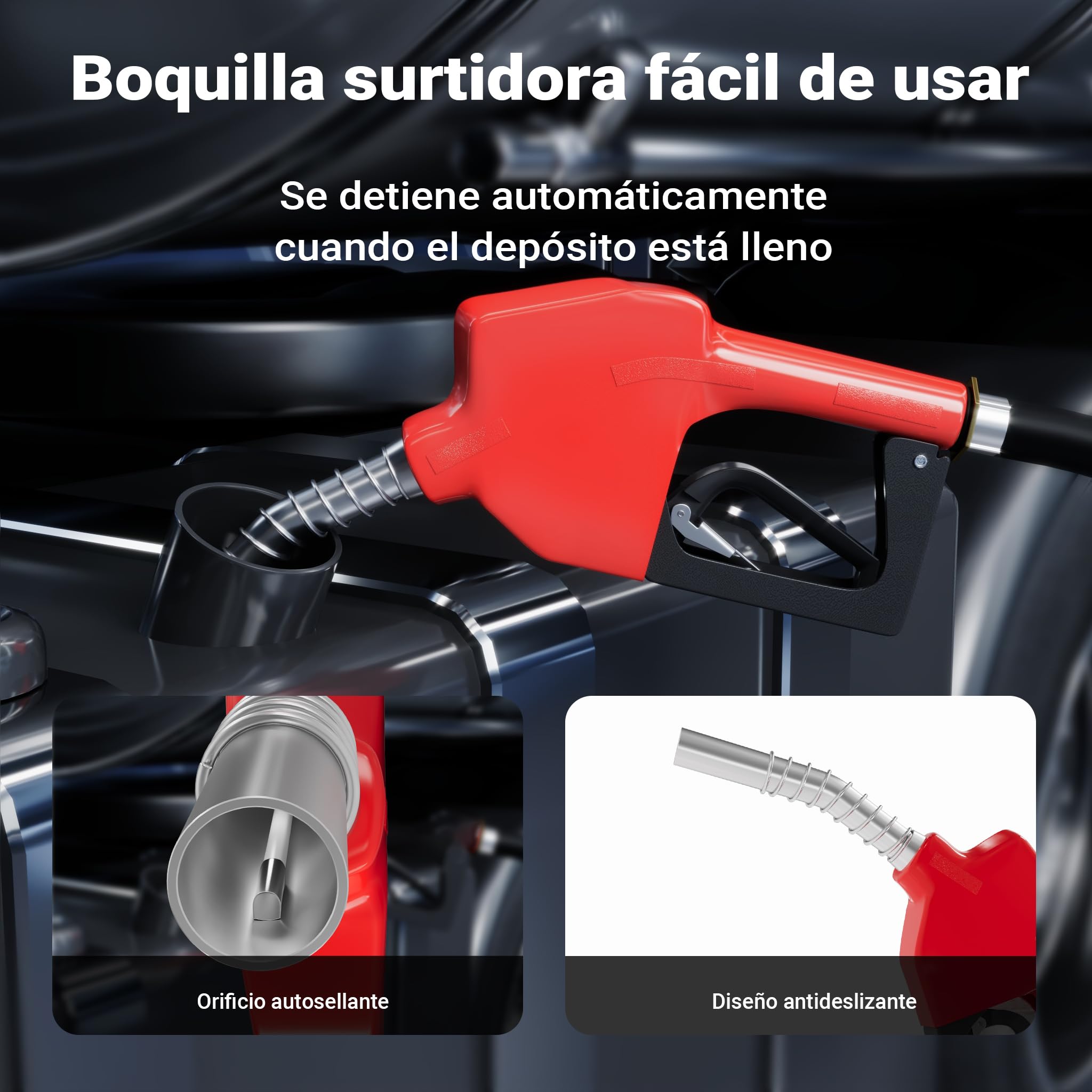 Wiltec Tanque de combustible portátil 120 l con bomba de transferencia 12 V para diésel depósito de combustible móvil con asas bidón, garrafa