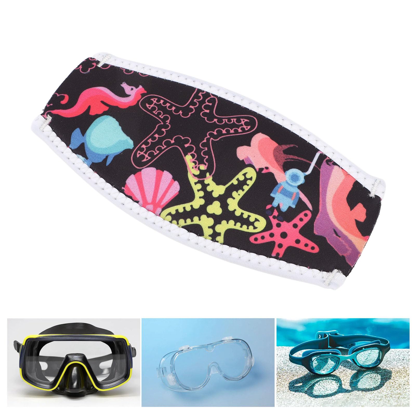 Cubierta de correa para gafas de buceo, neopreno de doble capa, ajustable, impermeable, cómodo, buceador y natación, -, #311
