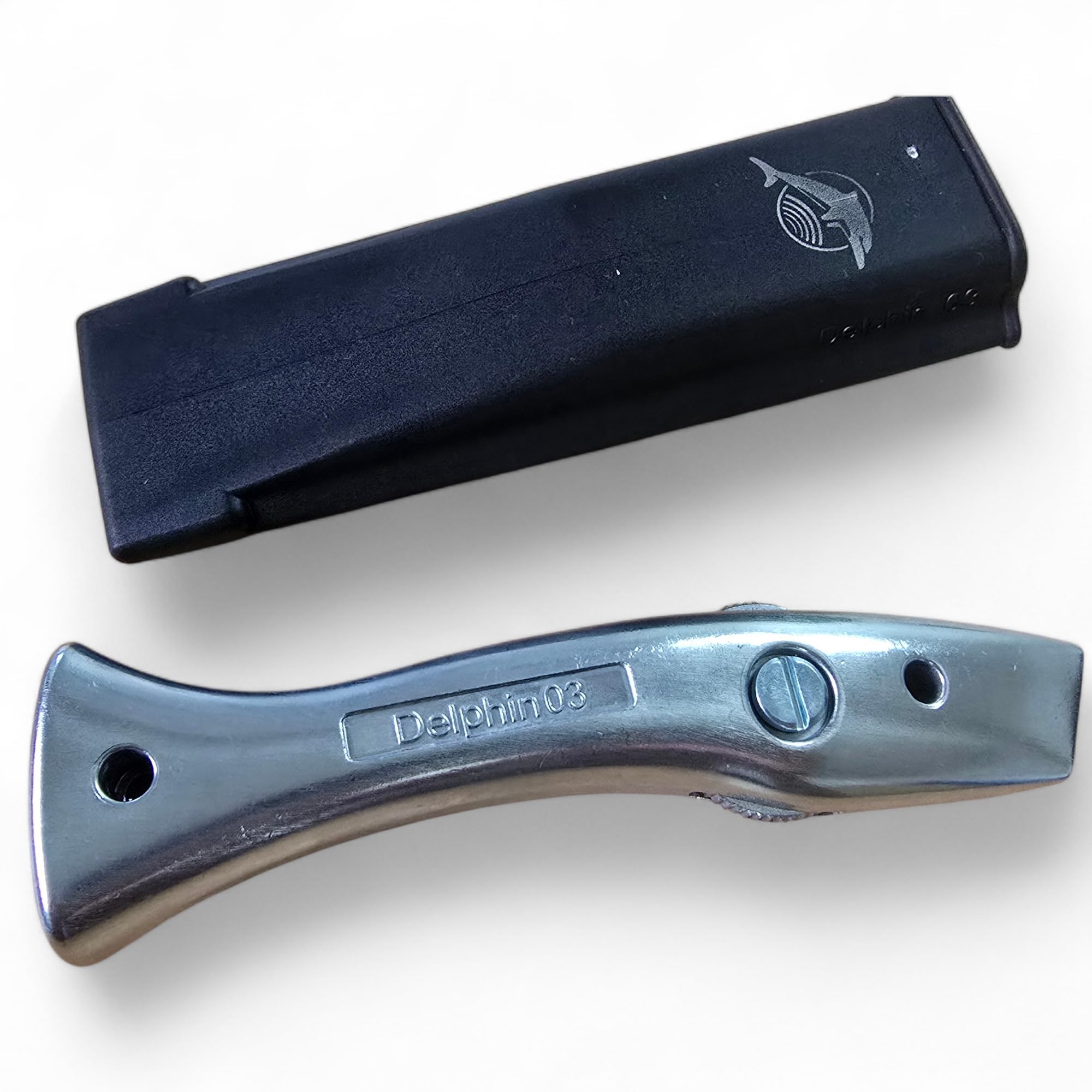 Dolphin Poignée de coupe de moquette avec étui, Argent - Sans lames PTL®