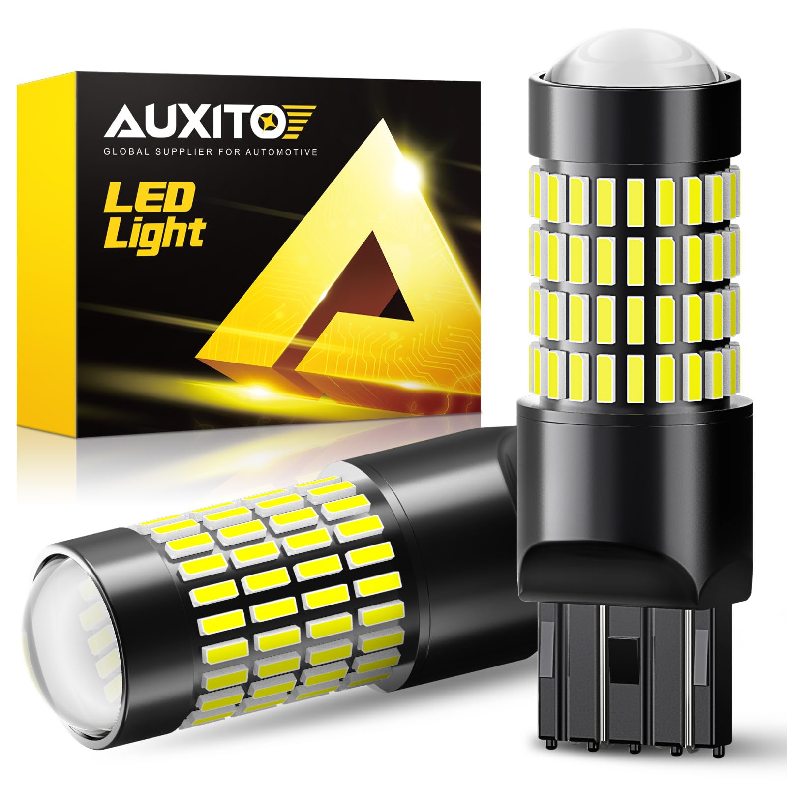 AUXITO 7440 7443 LED Bulb Reverse Lights, Super Bright 7441 7444 992 W21W LED Bulbs with Projector for Reverse Tail Brake Signal Back Up Parking Marker License Plate Lights, 6000K White