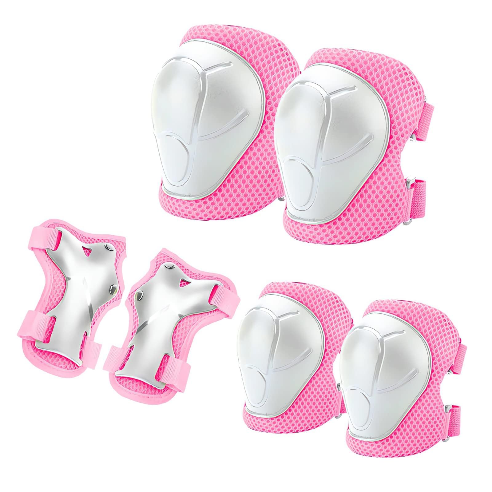 Kit de Protection pour Patins à roulettes 6 Pièces Genouillères Coudières Protège-Poignets Réglables Trottinette Vélo