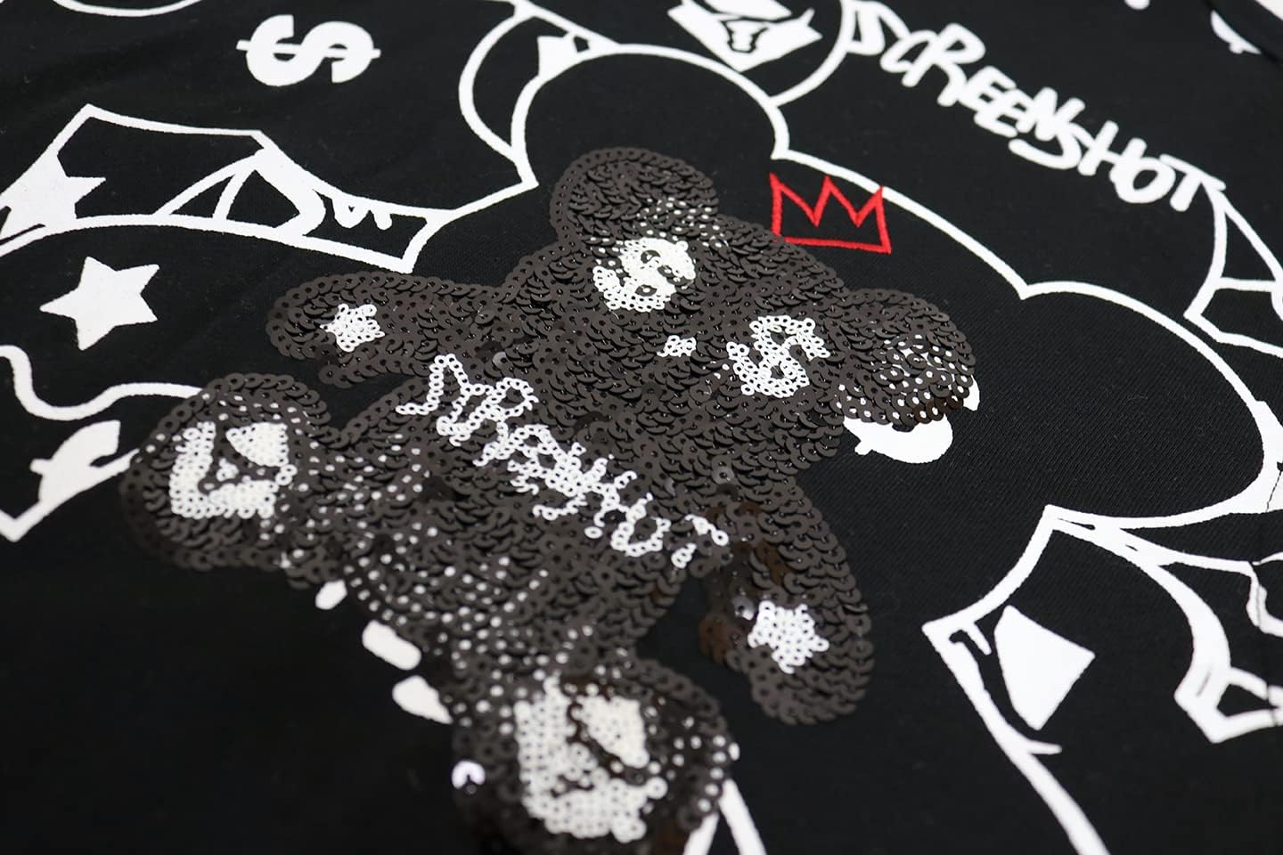 SCREENSHOT Mens Urban NYC Graffiti Hip Hop Fleece Pullover Active Fashion Crew Neck Sweatshirt Top - Image 3