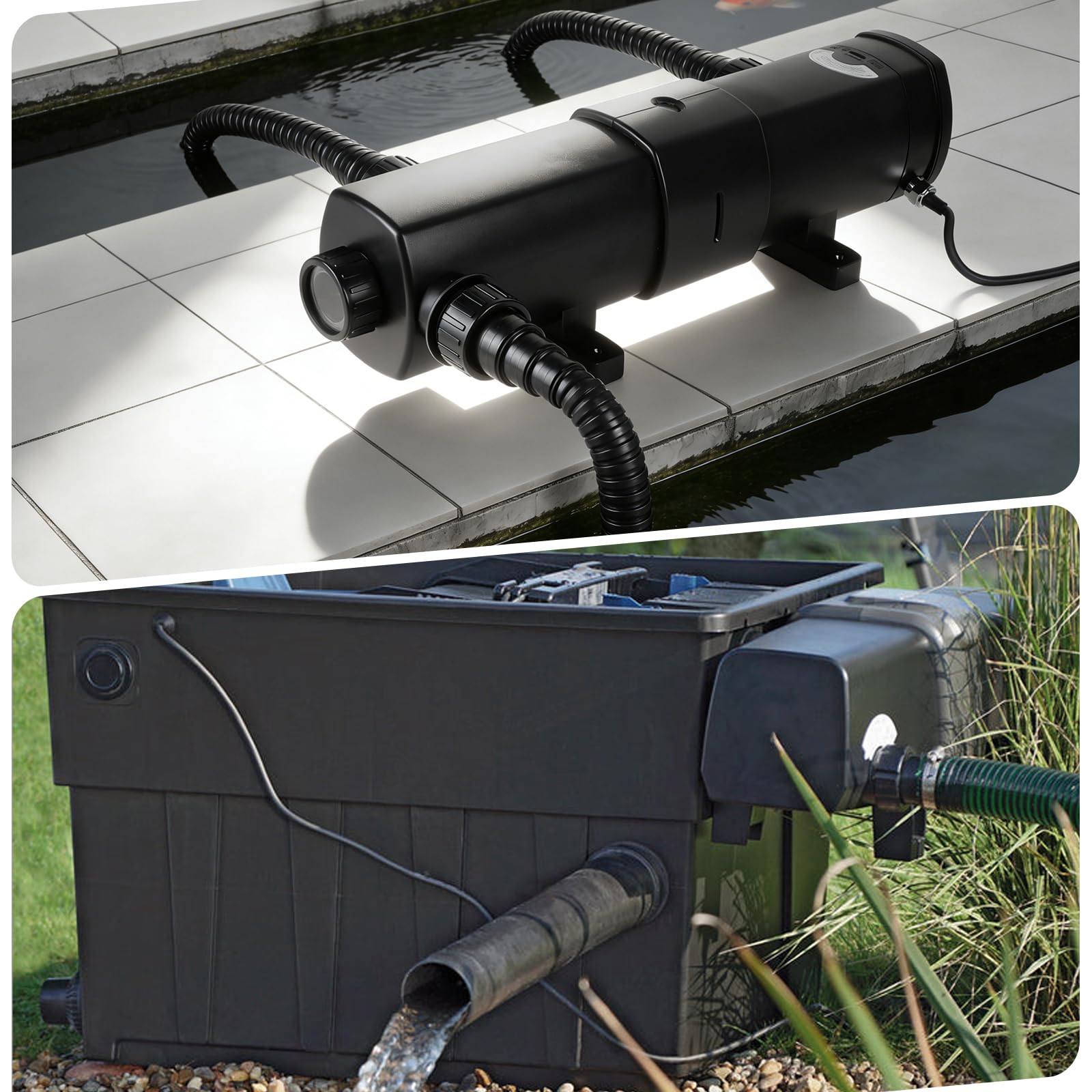 CPROSP UV Teichklärer 1500 l/h 9W UVC Klärer mit UV-Lampe Algenvernichter CUV-209A