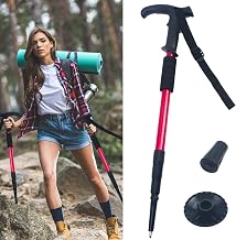Bastón de Trekking Plegable Palos Senderismo de AleacióN de Aluminio Ajustable Bastones Senderismo Plegables Utilizados para Viajes Al Aire Libre,Senderismo de MontañA Y Otros Deportes