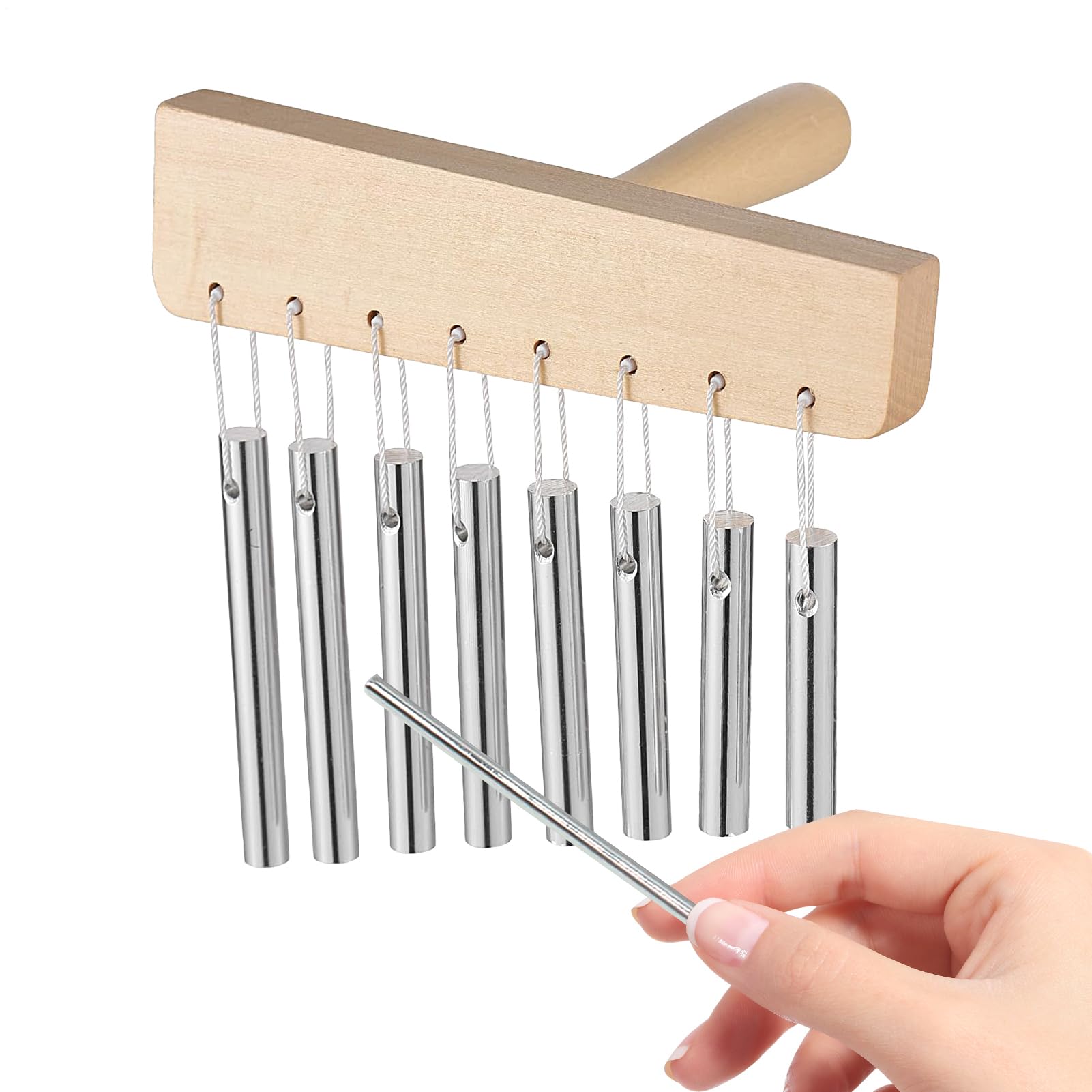 Percussion Chimes,8 Note Campane Di Legno Per Yoga - Strumento Musicale Per Principianti Richiamo Attenzione