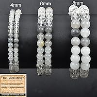 Vista 35 de MASSIVE BEADS Pulsera elástica de yoga hecha a mano con piedra natural, cristal curativo, energía, regalos para adultos unisex de 0.157 in, 0.236