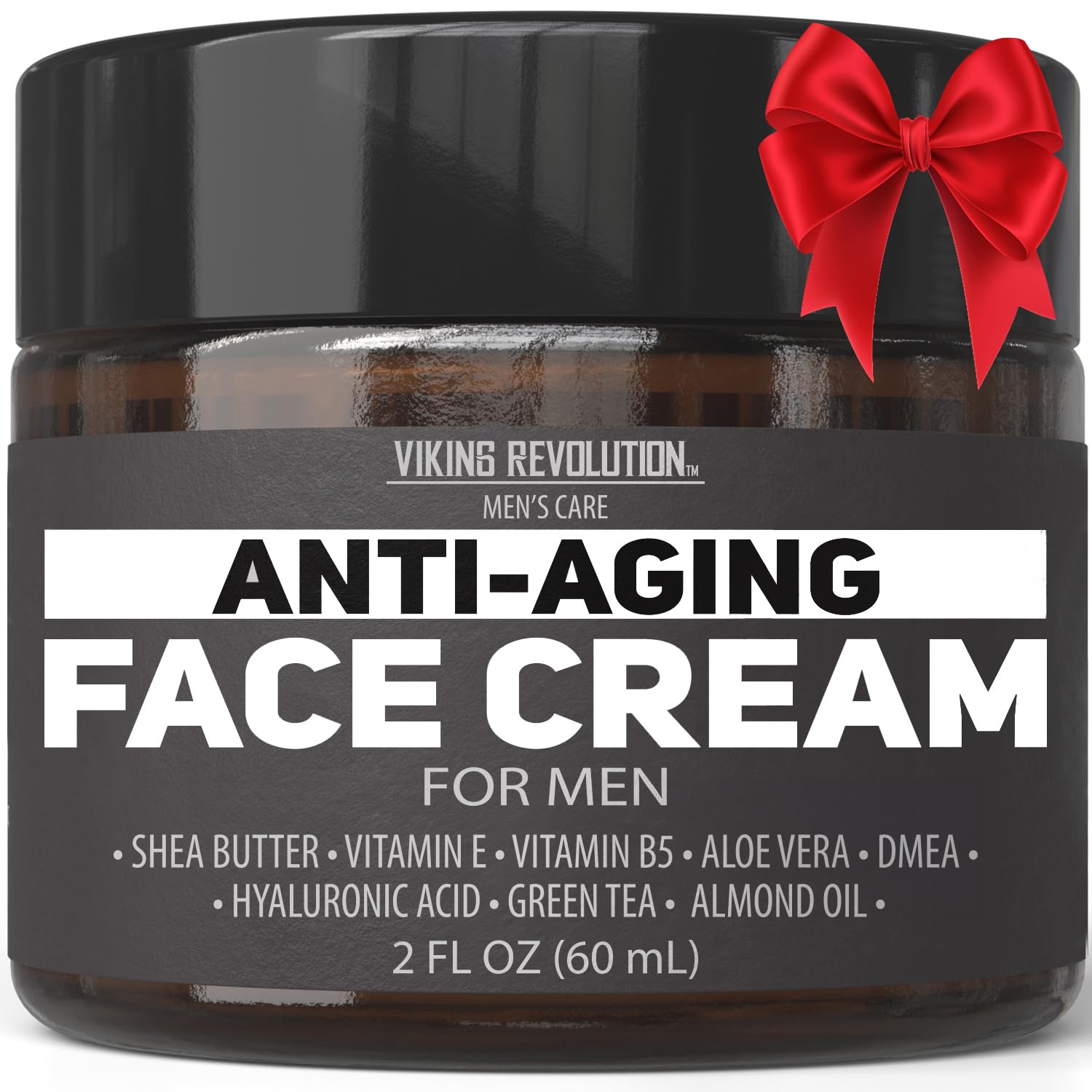 Viking Revolution Mens Anti Aging Face Cream - Mens Face Moisturizer for Men with Hyaluronic Acid, Aloe Vera, Vitamin E - Wrinkle Cream for Men with Vitamin B5, Green Tea (2 Fl Oz)